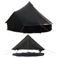 Kanggogo Canvas Tent,Bell Tent Yurt with Stove Jacks,Luxury Glamping Tent,Zipped Removable Floor for Glamping Truck Car Camping,Breathable/Windproof/Family Camping All Year Living 4/5person(Black-13')
