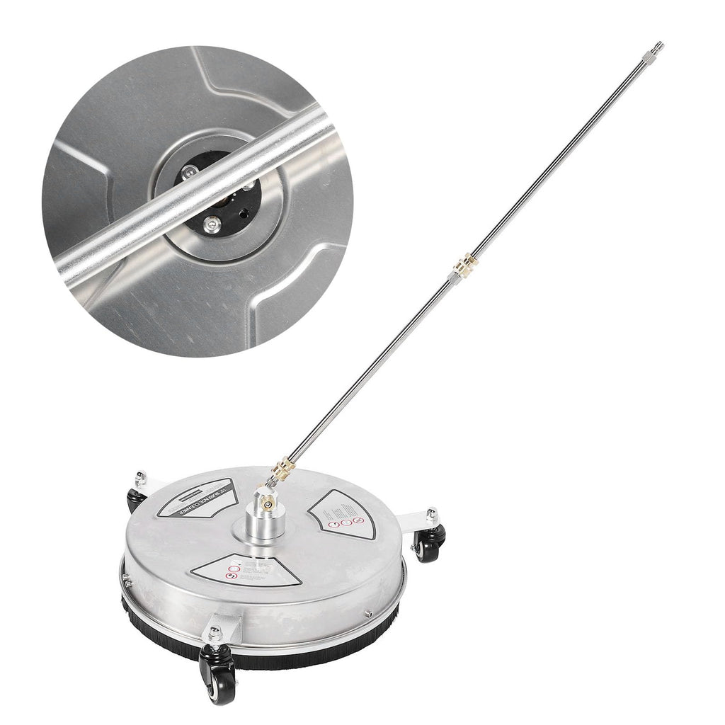 TRELVEX 4000PSI Maximum Pressure, 15 Inch Stainless Steel Surface Cleaner Driveway Power Washer Attachment, Portable Design, Powerful for Various Surfaces