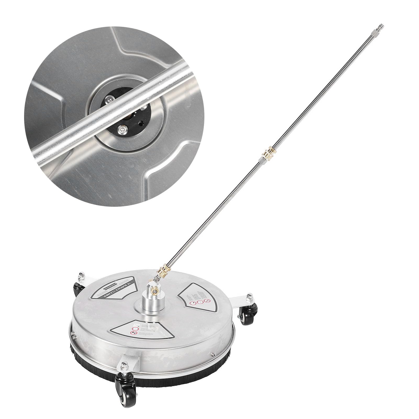 TRELVEX 4000PSI Maximum Pressure, 15 Inch Stainless Steel Surface Cleaner Driveway Power Washer Attachment, Portable Design, Powerful for Various Surfaces