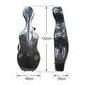4/4 Full Size Cello Case Hard Mixed Carbon Fiber Strong & Ultralight Cello Box ca. 4.0 kg with Strong Handle & 2 Bow Holders & Back Straps & Wheels (Black)