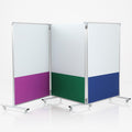 AmazingSpark Set of 3 Classroom Dividers for Room Separation, 4 x 8 ft Short Play Panels for Room Divider, Double-Sided Magnetic Dry Erase Board and Felt Board for Preschool(Bright)