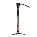 IFOOTAGE Cobra 3 Monopod with Fluid Head,Professional Portable Travel Monopod Set,71" Carbon Fiber Monopod for Cameras with Video Head, Compatible with Sony Canon Nikon Camera,C180F-P&Komodo K5S