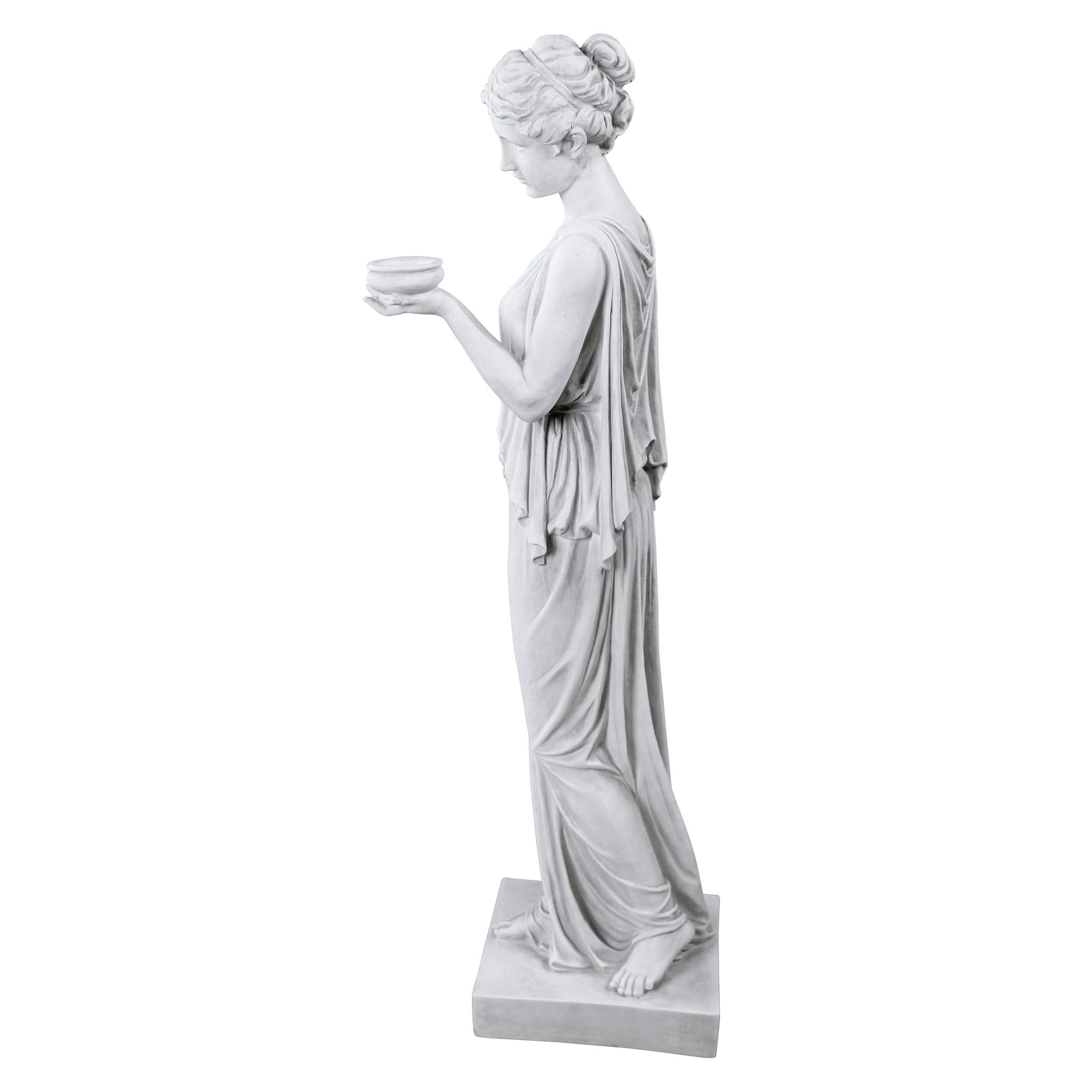 Design Toscano KY71304 Hebe Greek Woman Patron of Youth Indoor/Outdoor Garden Statue, Large Size, 10 inches Wide, 32 inches Tall, Handcast Polyresin, Antique Stone Finish