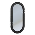 Creative Co-Op Oval Wood-Framed Wall Mirror, Black