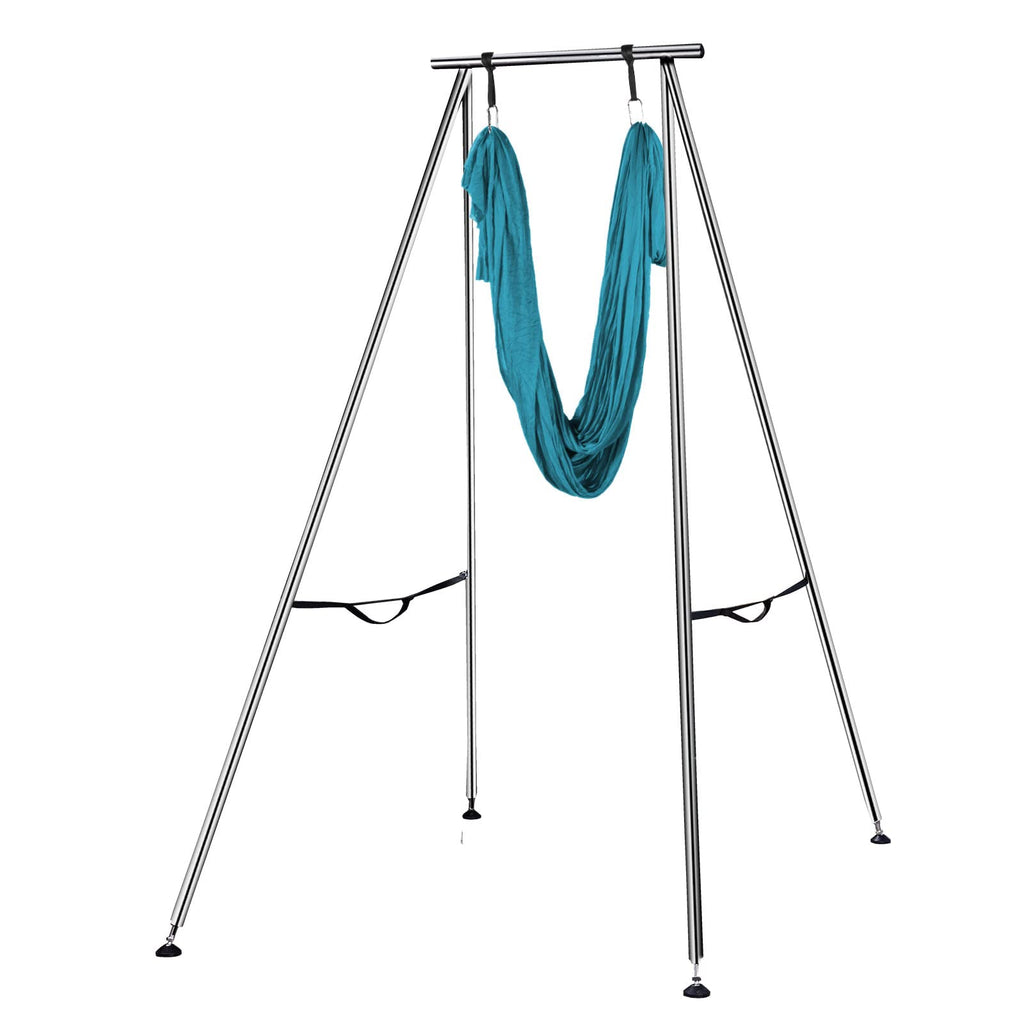 Happybuy Yoga Sling Inversion 9.6 FT Height Inversion Yoga Swing Stand Max Capacity 551lbs/250kg Aerial Yoga Frame with 236in/6m Yoga Swing Inversion Sling Body Bundle Safety Belts Green