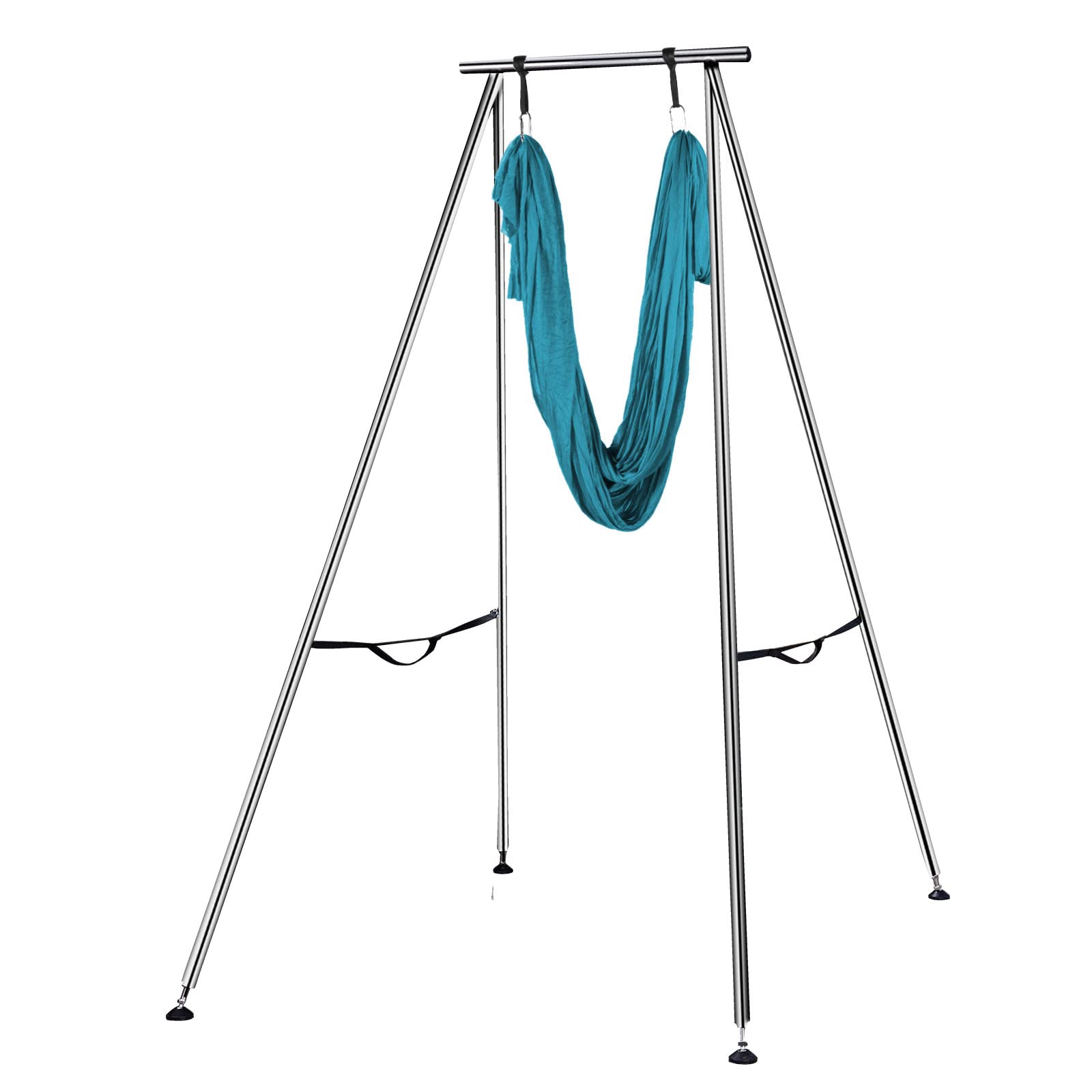 Happybuy Yoga Sling Inversion 9.6 FT Height Inversion Yoga Swing Stand Max Capacity 551lbs/250kg Aerial Yoga Frame with 236in/6m Yoga Swing Inversion Sling Body Bundle Safety Belts Green