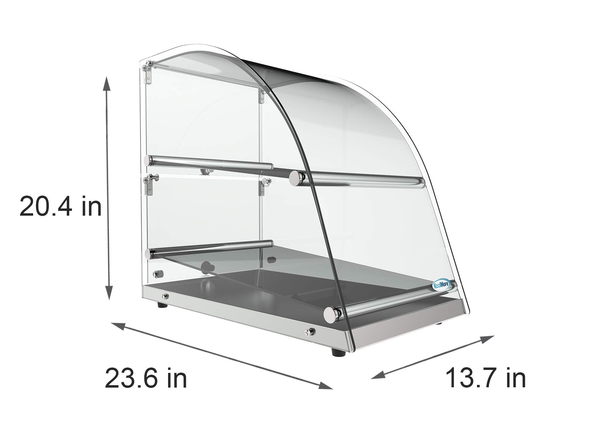 KoolMore DC-2CN Bakery Display Case, 2.4 Cu. Ft - 2 Shelves