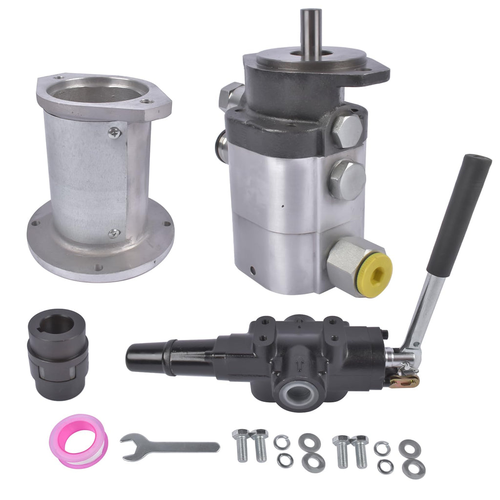 OFMCBSRHL Hydraulic Log Splitter Pump 22GPM 2-Stage Gear Pump, HI/LO Gear Pump, 2 Stage 4000PSI Aluminum Hydraulic Gear Pump + Valve Coupling Installation Base