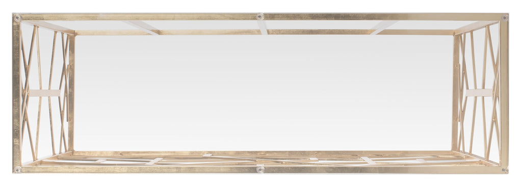 SAFAVIEH Couture Collection Sean Art Deco Geometric Gold Leaf Console Table (Fully Assembled)