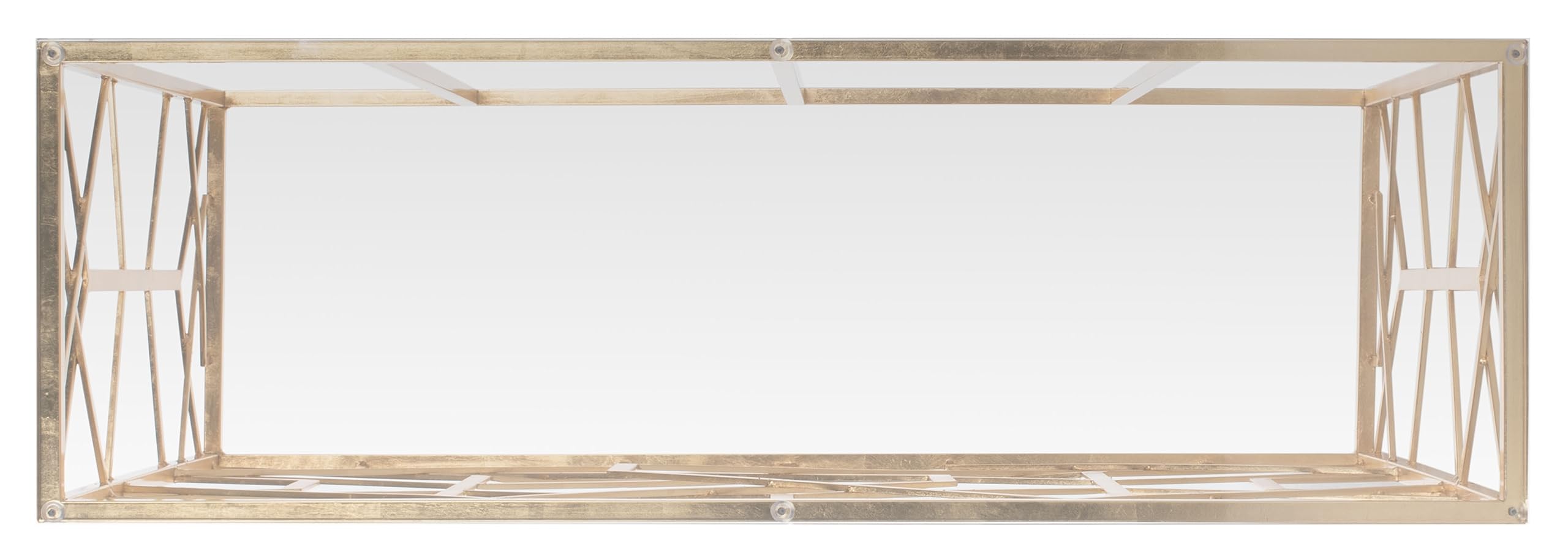 SAFAVIEH Couture Collection Sean Art Deco Geometric Gold Leaf Console Table (Fully Assembled)