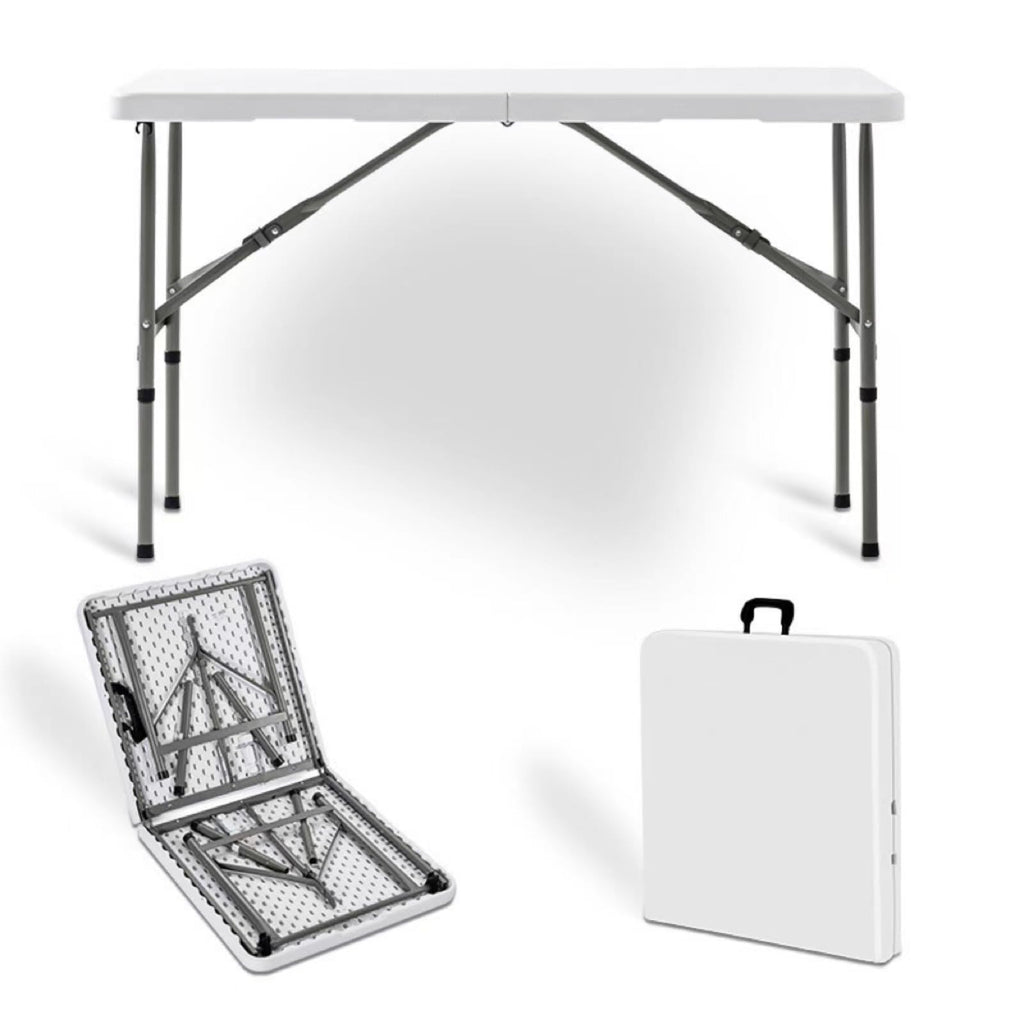 6ft Portable Aluminum Folding TableLightweight Collapsible BBQ Camping & Outdoor Dining Table Perfect for Garden Picnics Cookouts Buffets (Black)