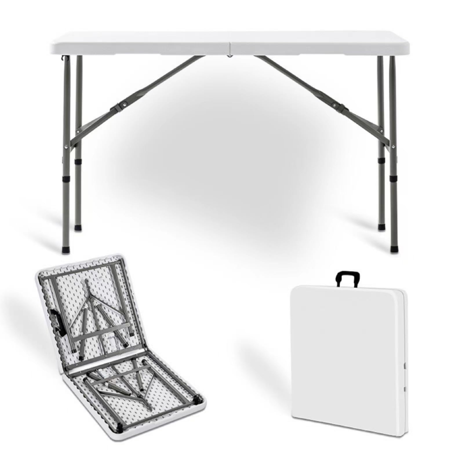 6ft Portable Aluminum Folding TableLightweight Collapsible BBQ Camping & Outdoor Dining Table Perfect for Garden Picnics Cookouts Buffets (Black)