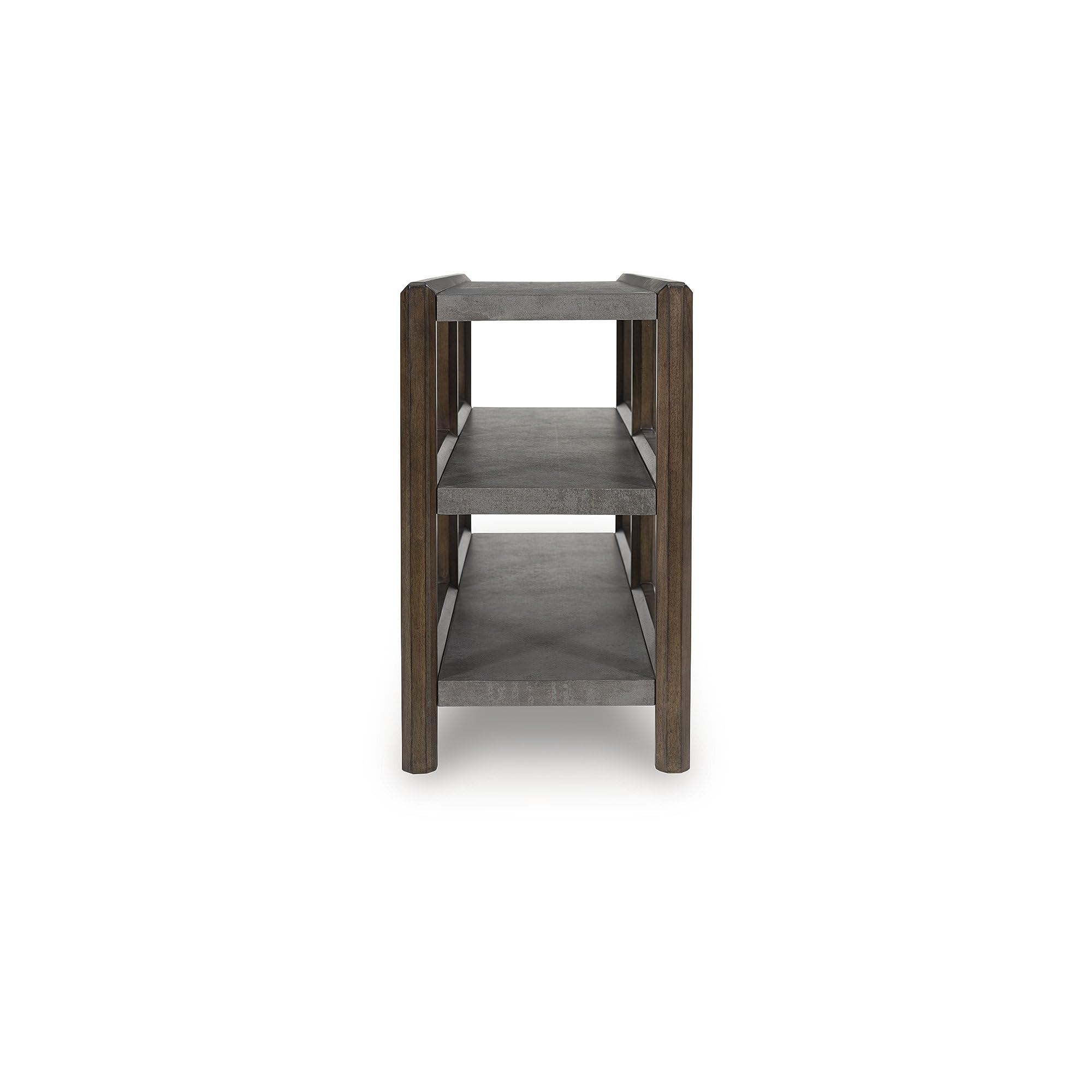 Signature Design by Ashley Kallenny Transitional Sofa Table with Open Shelf, Dark Brown & Gray