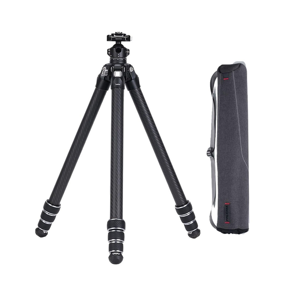 FALCAM TreeRoot Lite F38 Quick Lock Carbon Fiber Travel Tripod with Ball Head Load Capacity 3kg/6.6lbs, Max Vertical Payload 40Kg/88lbs for Cameras (C141K-301)