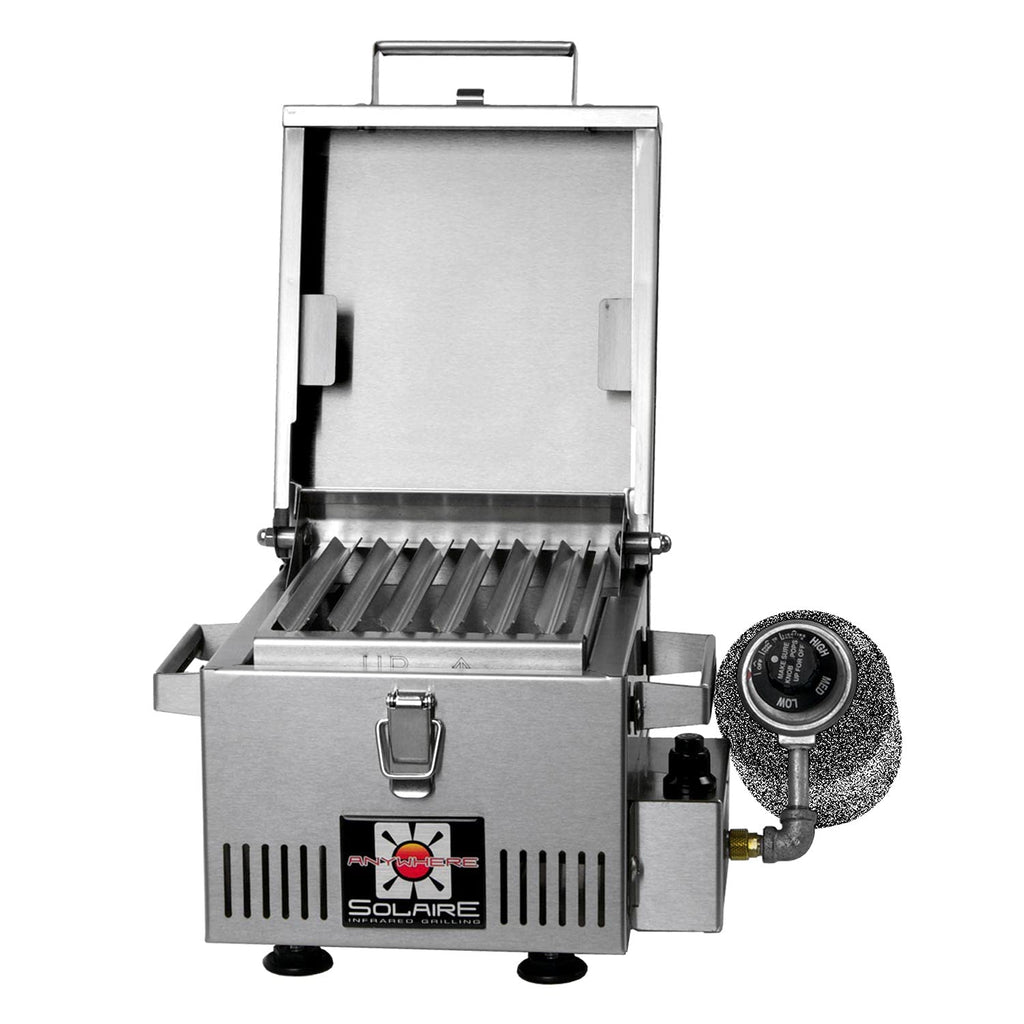 Solaire SOL-IR8A Anywhere Mini Personal Infrared Propane Gas Grill, Stainless Steel