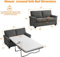 Meeyar 57 inches Loveseat Sleeper Sofa, 2-in-1 Pull-Out Couch Bed with High-Density Sponge Mattress for Small Apartment, Living Room, Guest Room,Grey