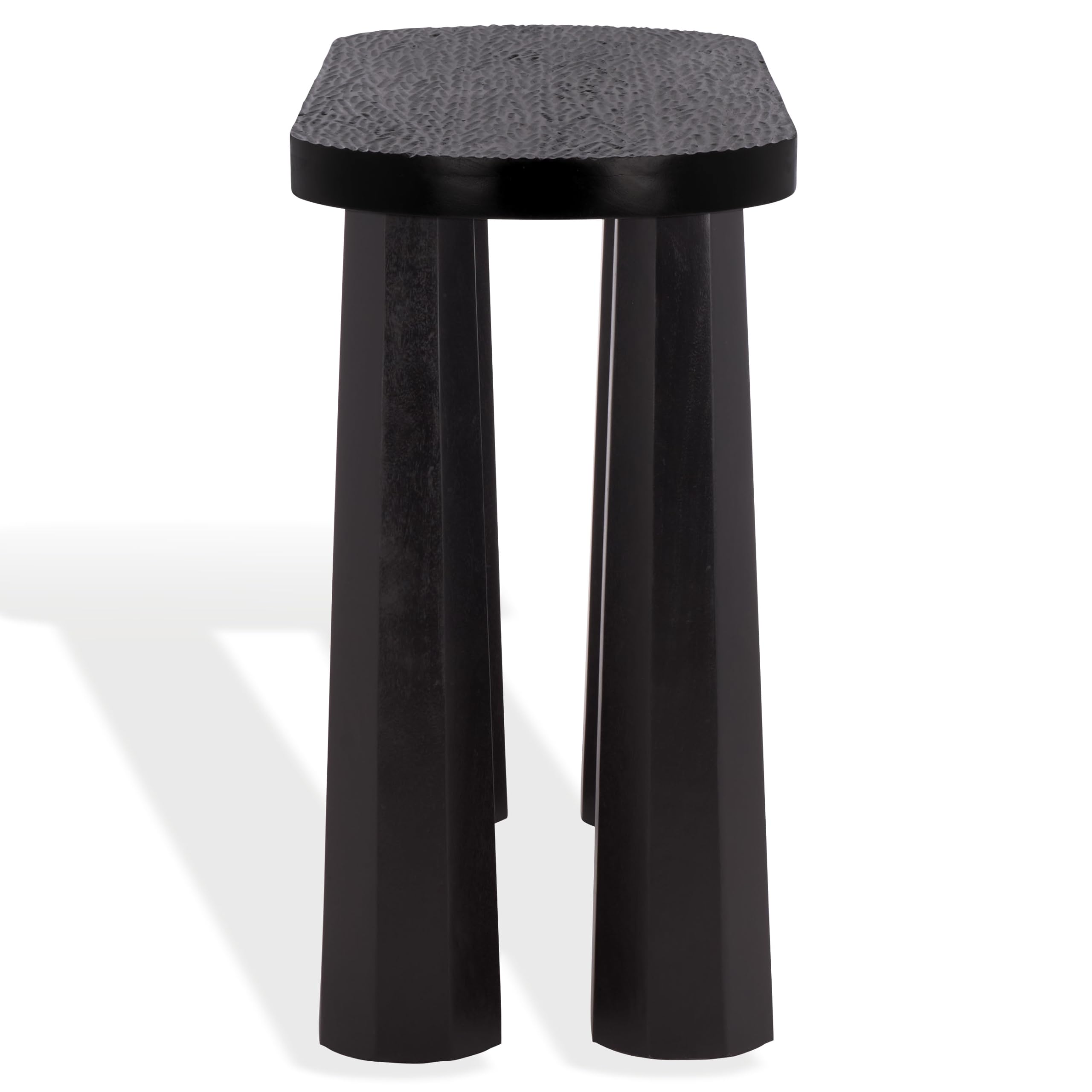 SAFAVIEH Couture Collection - Petraclara Black Solid Wood Console Table, Sculptural Oval Design, Modern Accent (SFV5791A)