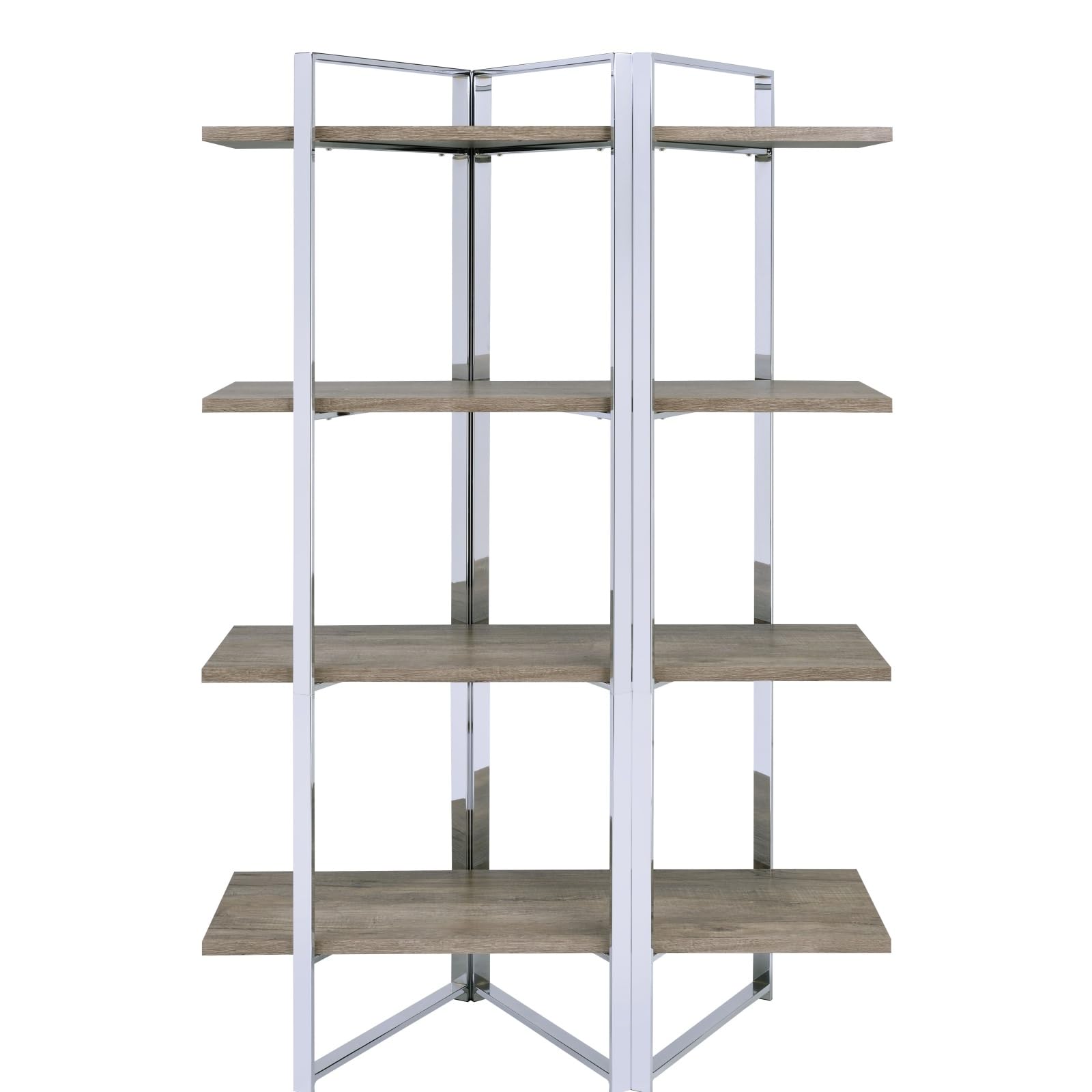 KCSWKJ Chrome Finish Bookshelf