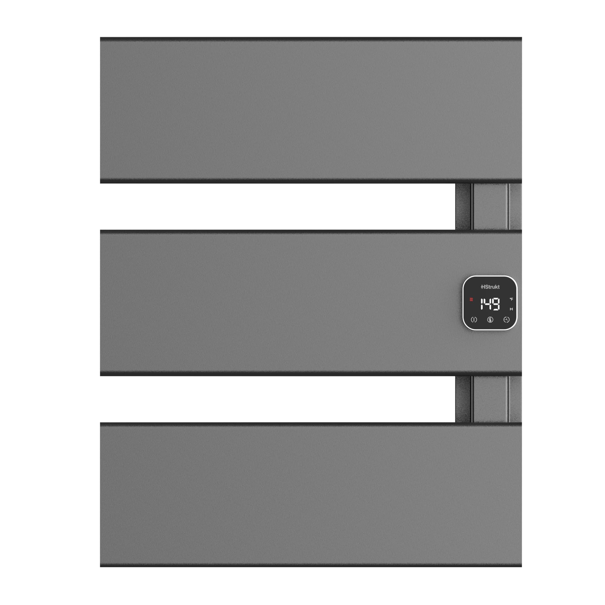 HSTRUKT Electric Towel Warmer, Heated Towel Rack with Thermo Control and Timer, Fast Heating Towel Rail for Bathroom with Memroy Function, Work with Smart Plug, Right-Wiring, 3 Panel, Gun Gray