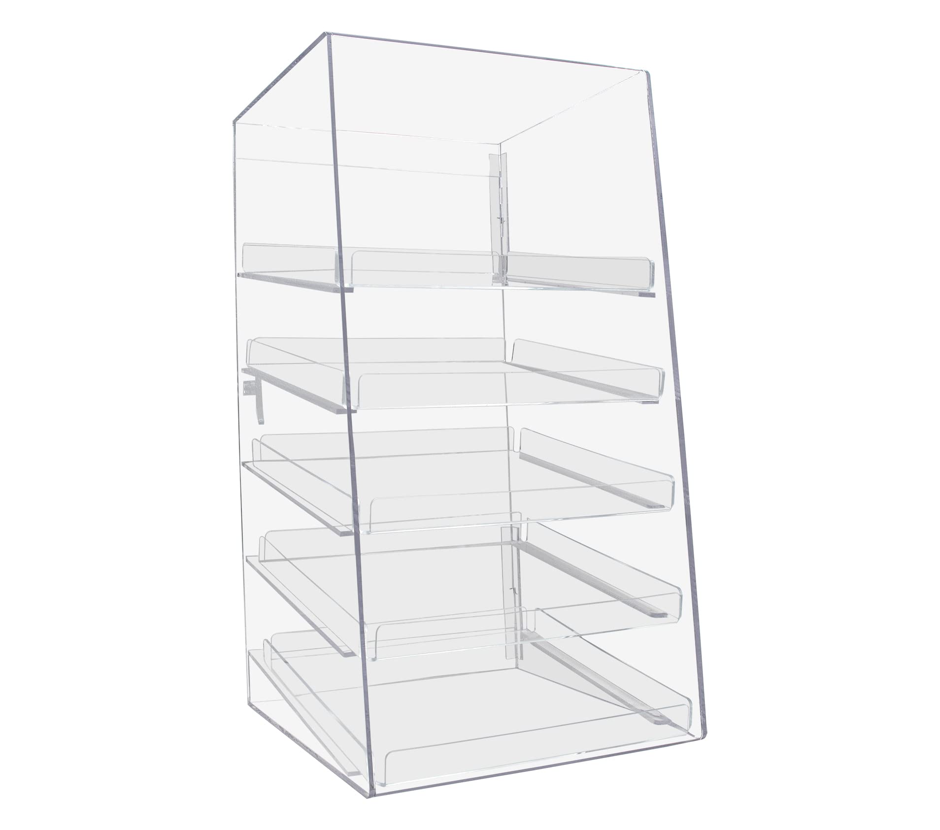 Bakery Display 5 Layer Acrylic Pastry Display Case with Back Doors and Removable Trays Countertop Bakery Display Case for Donuts Cookies Pastries Perfect for Commercial Use by Marketing Holders