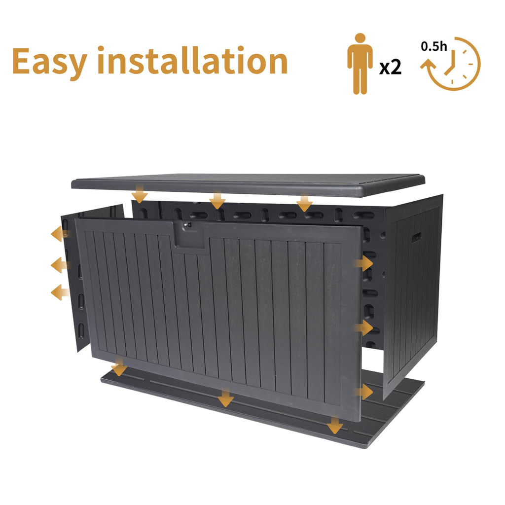 KEIKI 260 Gallon Outdoor Deck Storage Box,Large Lockable All Weather Containers for Patio Furniture Cushions,Pool Accessories,Garden Tools