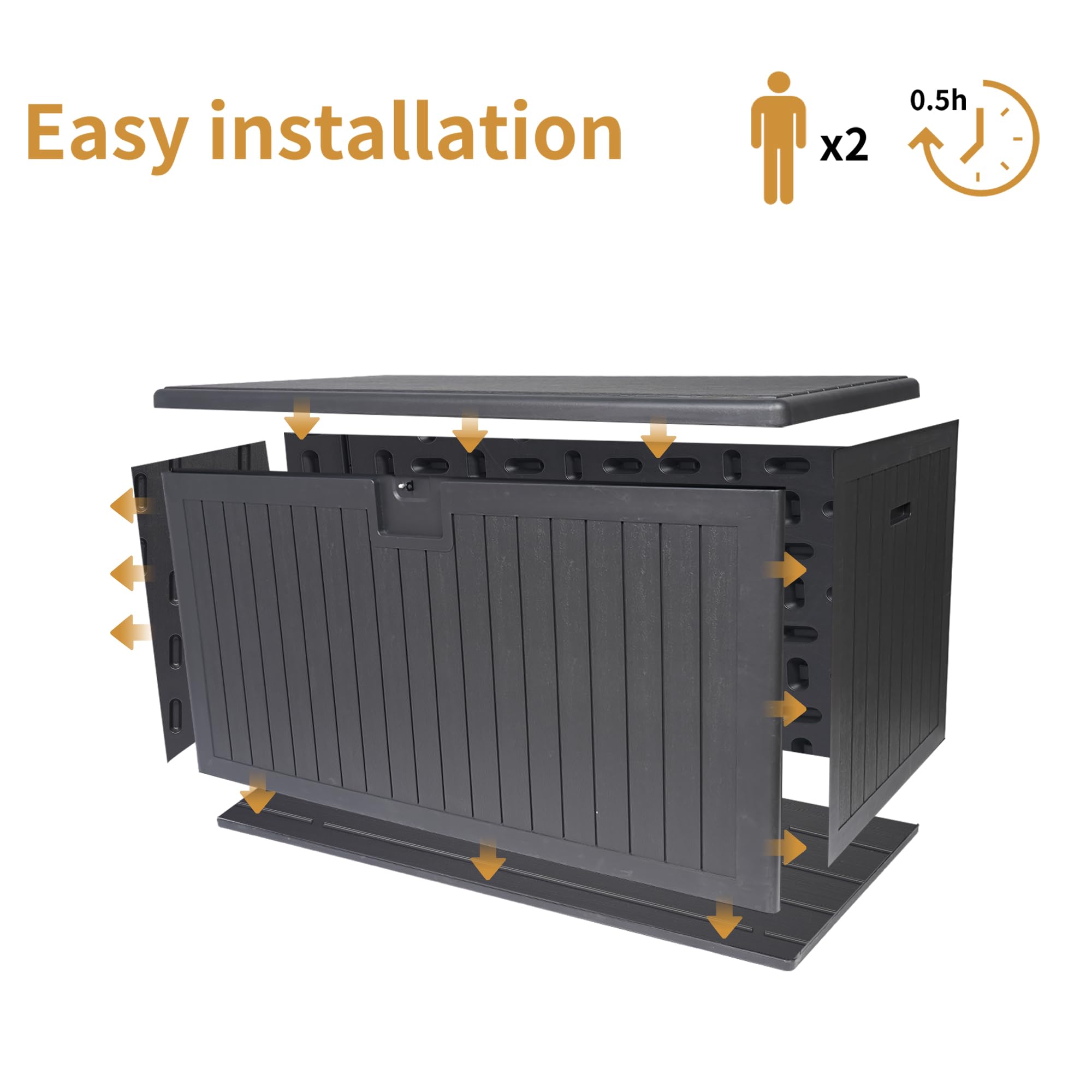KEIKI 260 Gallon Outdoor Deck Storage Box,Large Lockable All Weather Containers for Patio Furniture Cushions,Pool Accessories,Garden Tools