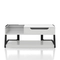 Furniture of America Golden Modern Rectangle Lift-Top Storage Wood 50 in. Coffee Table with 1 Shelf for Living Room, Bedroom, Reception Room, White