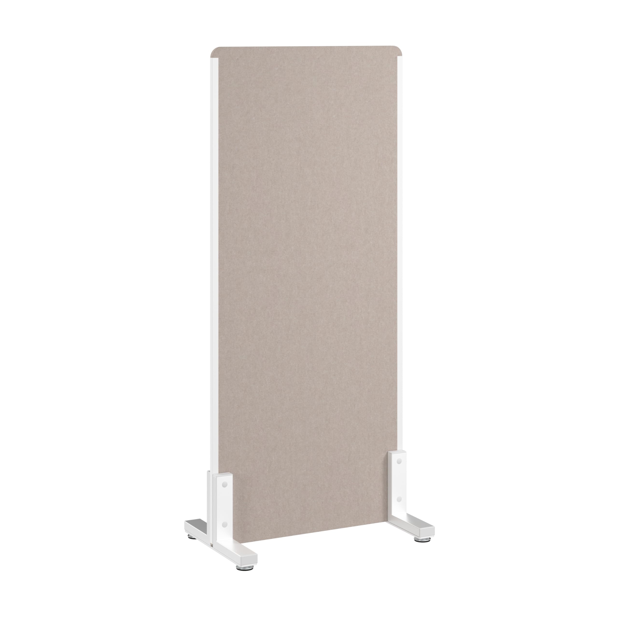 Bush Business Furniture 24W x 55H Freestanding Privacy Screen in Warm Beige, Standing Office Partition with Acoustic Sound Dampening Panel