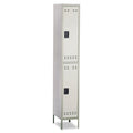 Safco 5523GR Double Tier Locker, Heavy Duty Powder Coat Finish, Lock Applicable Opening, Gray