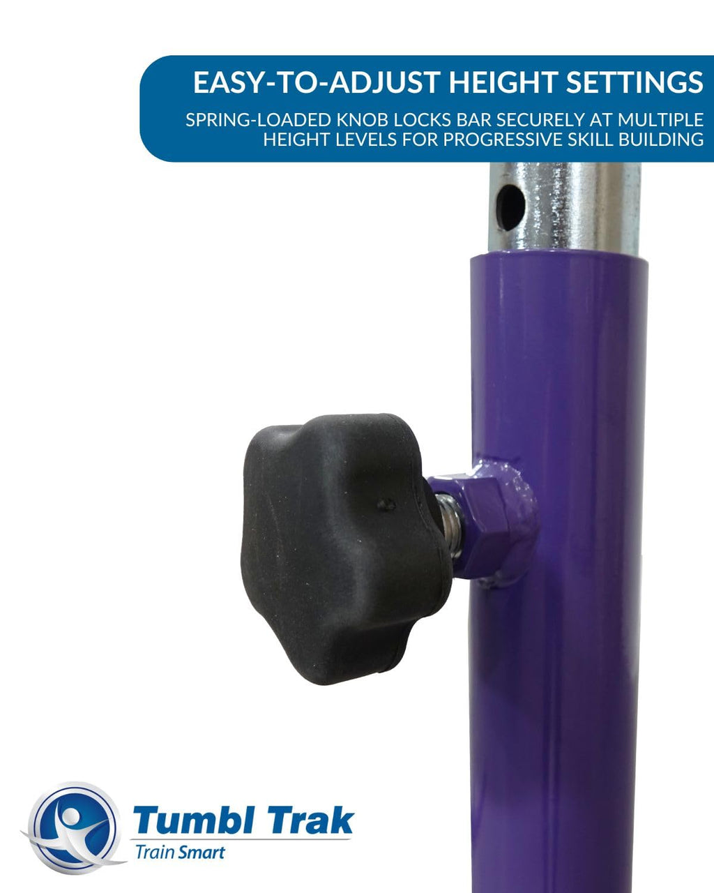 Tumbl Trak Adjustable Home Jr Kip Bar, Gymnastics Training Bar for Home and Gym, Purple