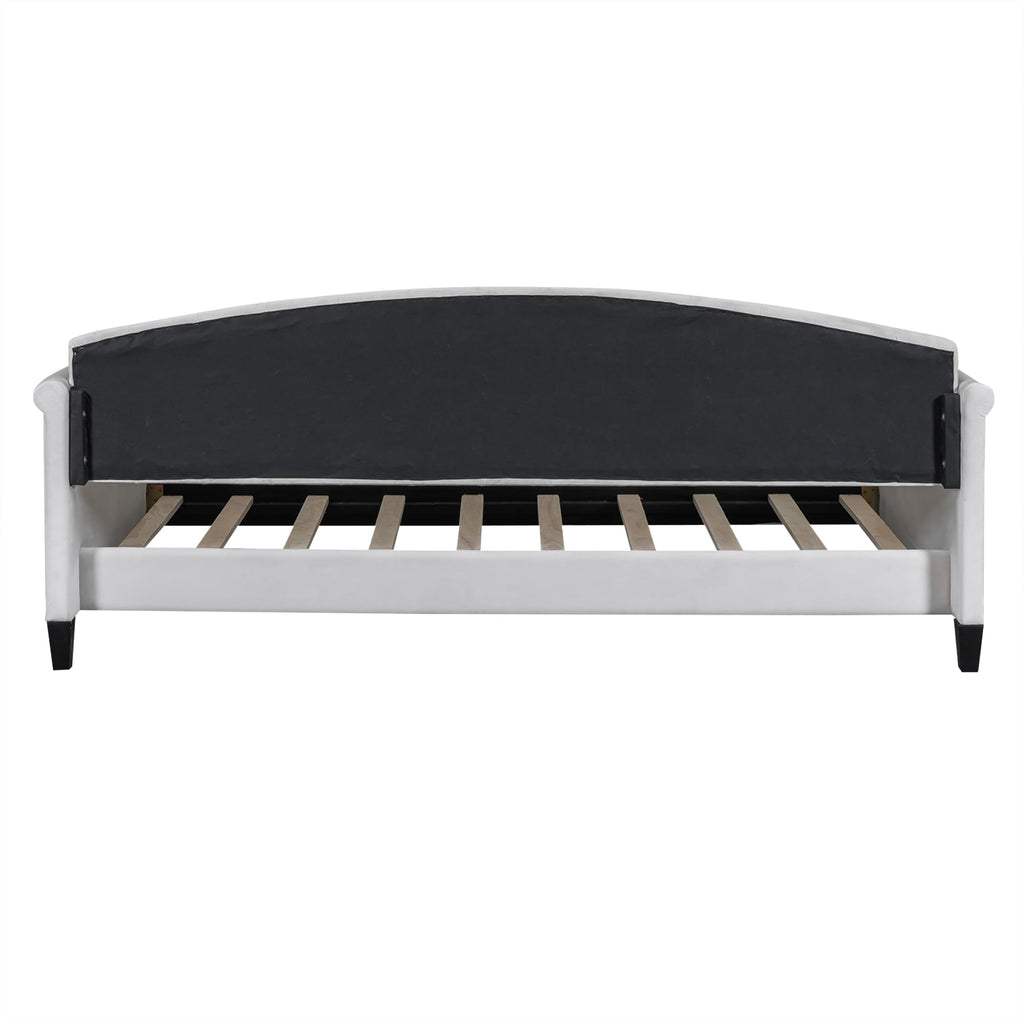 Merax Twin Size Modern Luxury Tufted Button Daybed, Upholstered Twin Daybed Frame, Sofa Bed for Bedroom, Living Room, Twin, Beige