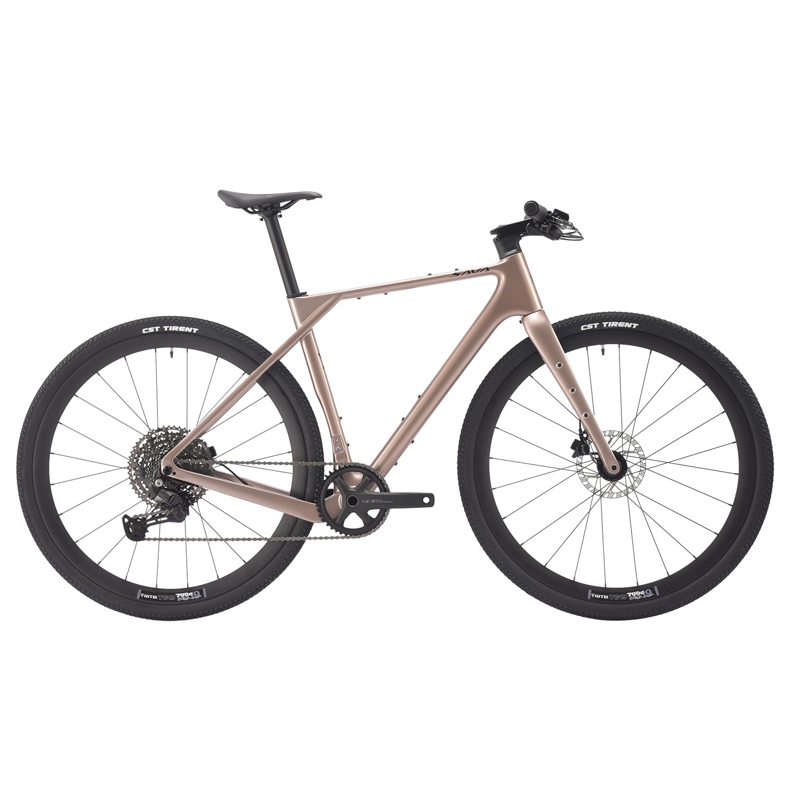 SAVADECK Carbon Gravel Bike - T800 Carbon Frame & Fork | Shimano U6000 11-Speed Groupset | Hydraulic Disc Brakes | 700CX40mm All-Terrain Tires | Men & Women Road/Off-Road Bicycle (Gold, 47cm)