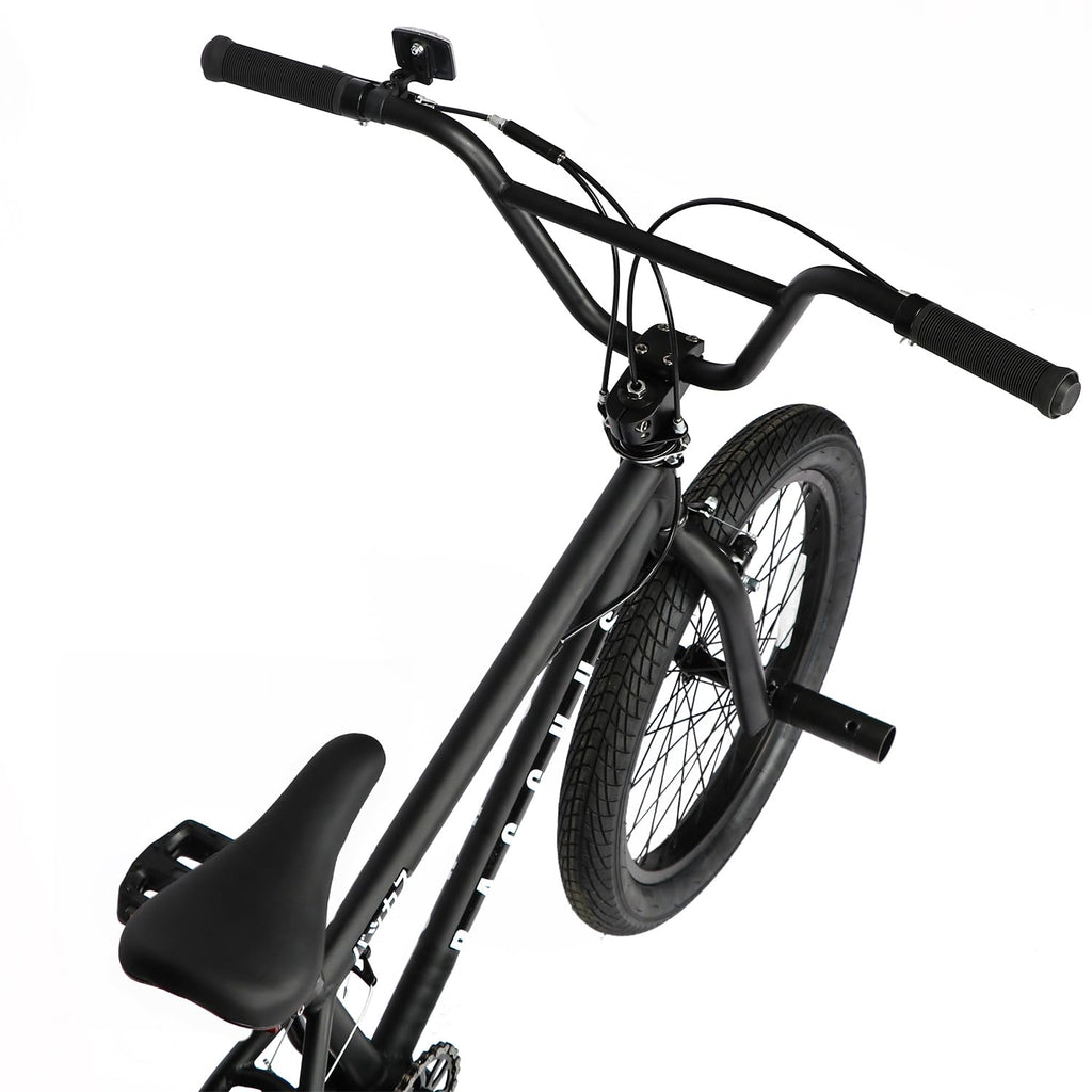 cubsala Freestyle BMX Bike, 20 Inch Yaphet Bicycle for Teen Youth Beginner Adult Riders, Bike with 360° Rotating Handlebar and 4 pegs, Color Black