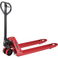 Global Industrial Standard Duty Narrow Pallet Jack with 21" W x 48" L Forks, 5500 lb. Capacity, Manual Pallet Truck for Warehouse, Manufacturing and Retail, Red Powder Coat Finish