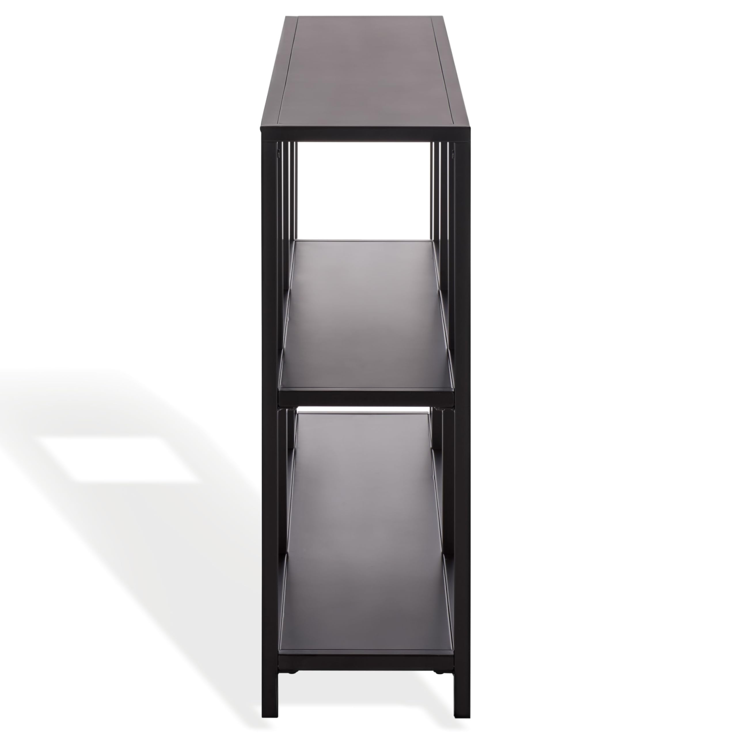 SAFAVIEH Couture Collection - Hodge Black Metal Console Table with 3 Shelves, Modern Minimalist Storage & Display (SFV9559A)