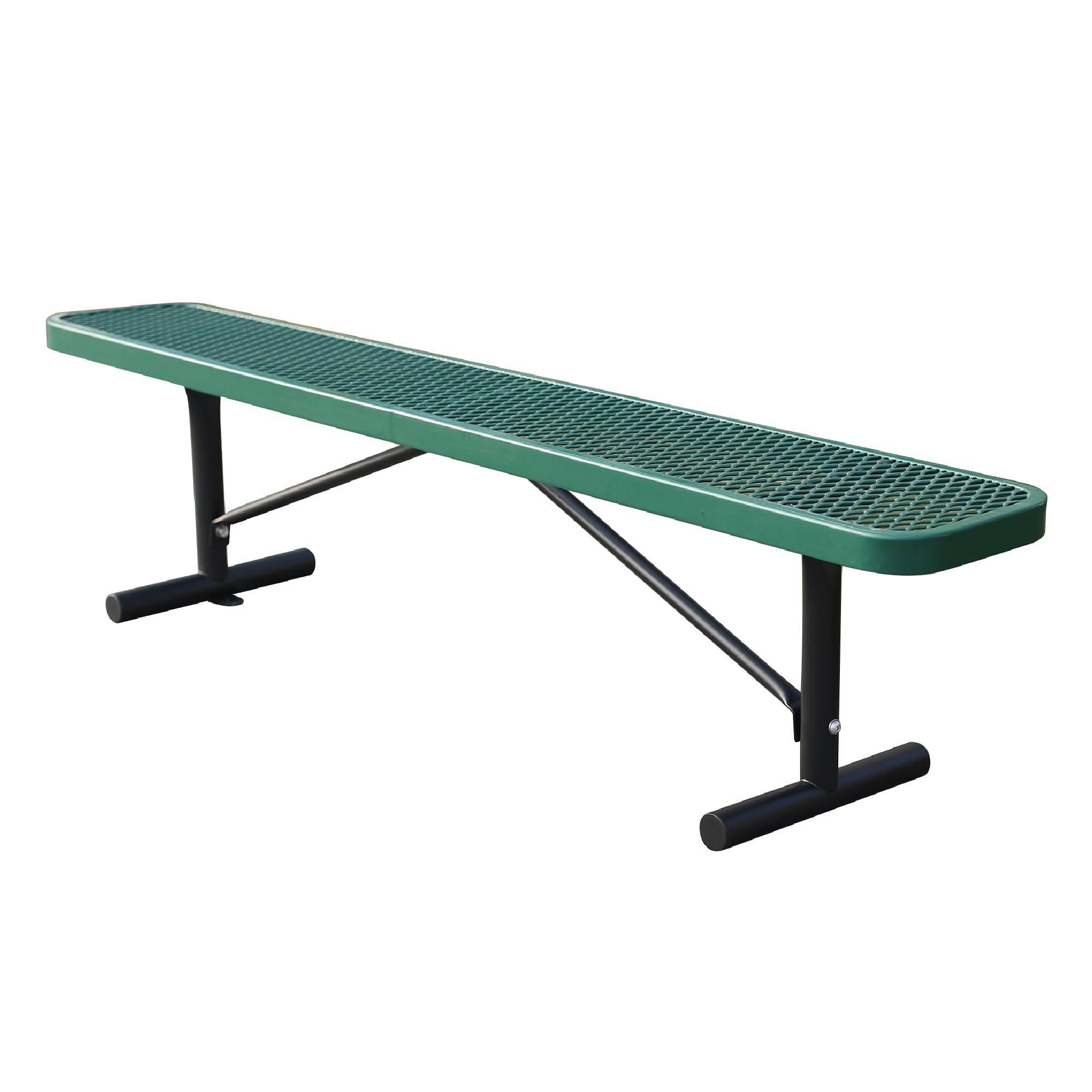 Sunnibety 6 Feet Heavy Duty Metal Park Bench for Outside, Outdoor Bench with Portable Frame, Commercial Benches for Shopping Mall, Store, Park, Patio, Deck, Green