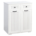 Laundry Cabinet with 2 Removable Laundry Basket 2 Drawers Durable and Easy to Clean Tilt Out Hamper Organization Storage Sorters for Bathroom Living Room Entryway Particle Board White