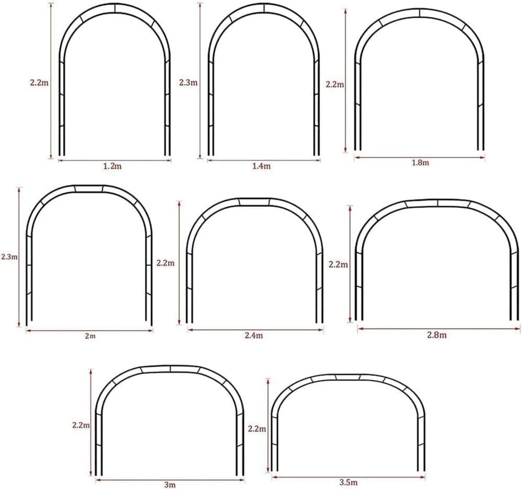 Metal Garden Wedding Arch Wide Plants Stand Ues for Outdoor Garden Arbor Climbing Plants Wedding Arches Ceremony,Green,W3M*H2.2M .2 (White W1.2M*H2.2M)