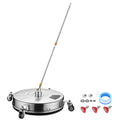 TRELVEX Pressure Washer Surface Cleaner with 4 Wheels 4000 PSI Stainless Steel Housing 1.8 to 3.7 GPM Water Flow Pressure Washer Attachment 1/4" Quick Connector for Patios, Driveways (18")