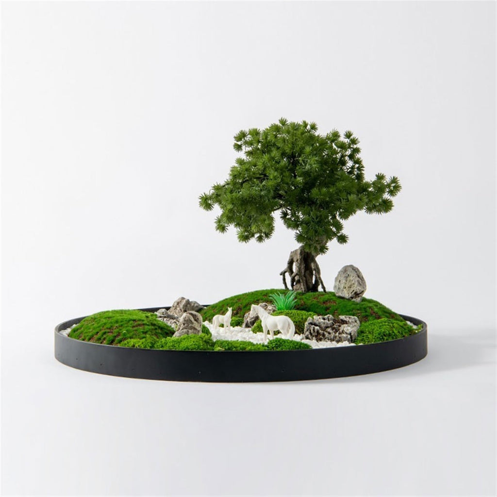 WANGHAI2024M Artificial Trees Round Table Center Turn Decorative Chinese Greenery Ornaments Light Luxury Floral Hotel Table Simulation Tree Ornaments Artificial Bonsai