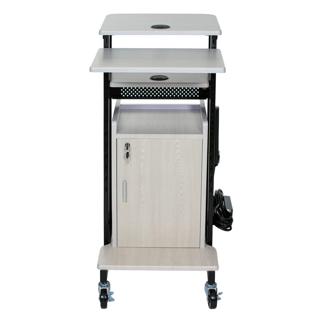 OEF Furnishings Premium Plus Presentation Cart with Storage Cabinet