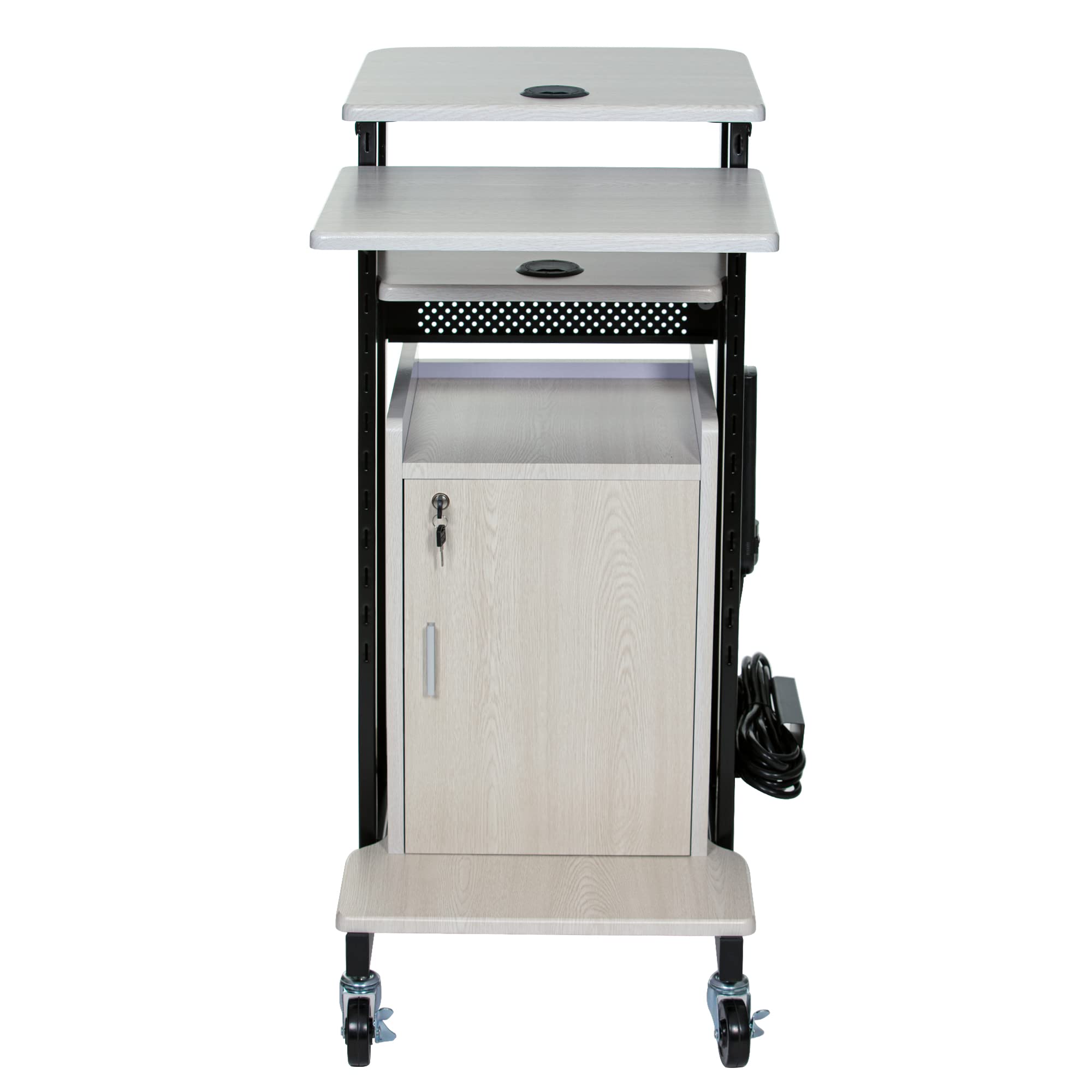 OEF Furnishings Premium Plus Presentation Cart with Storage Cabinet