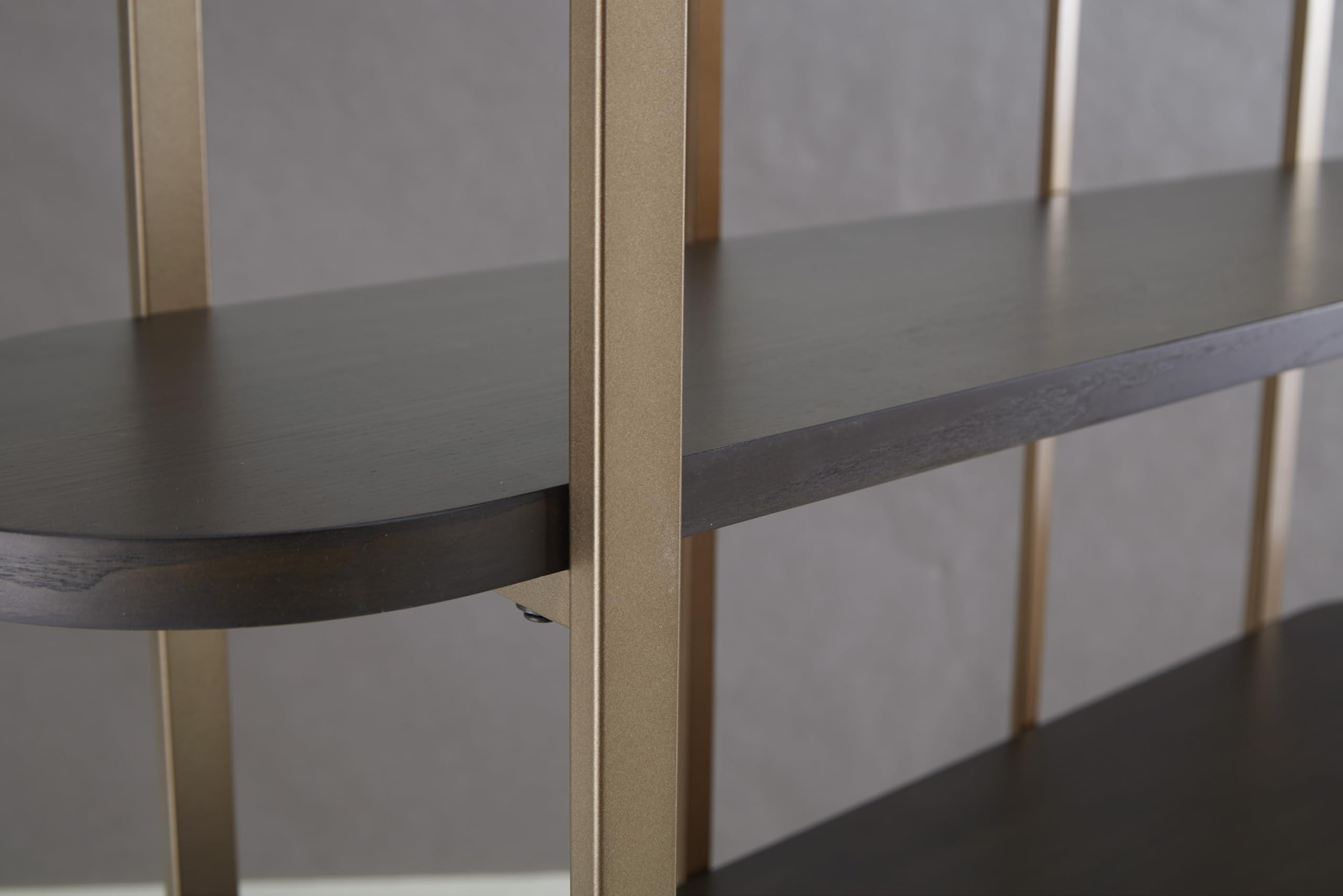 Signature Design by Ashley Brentmour 72" H Bookcase, Metallic & Dark Brown