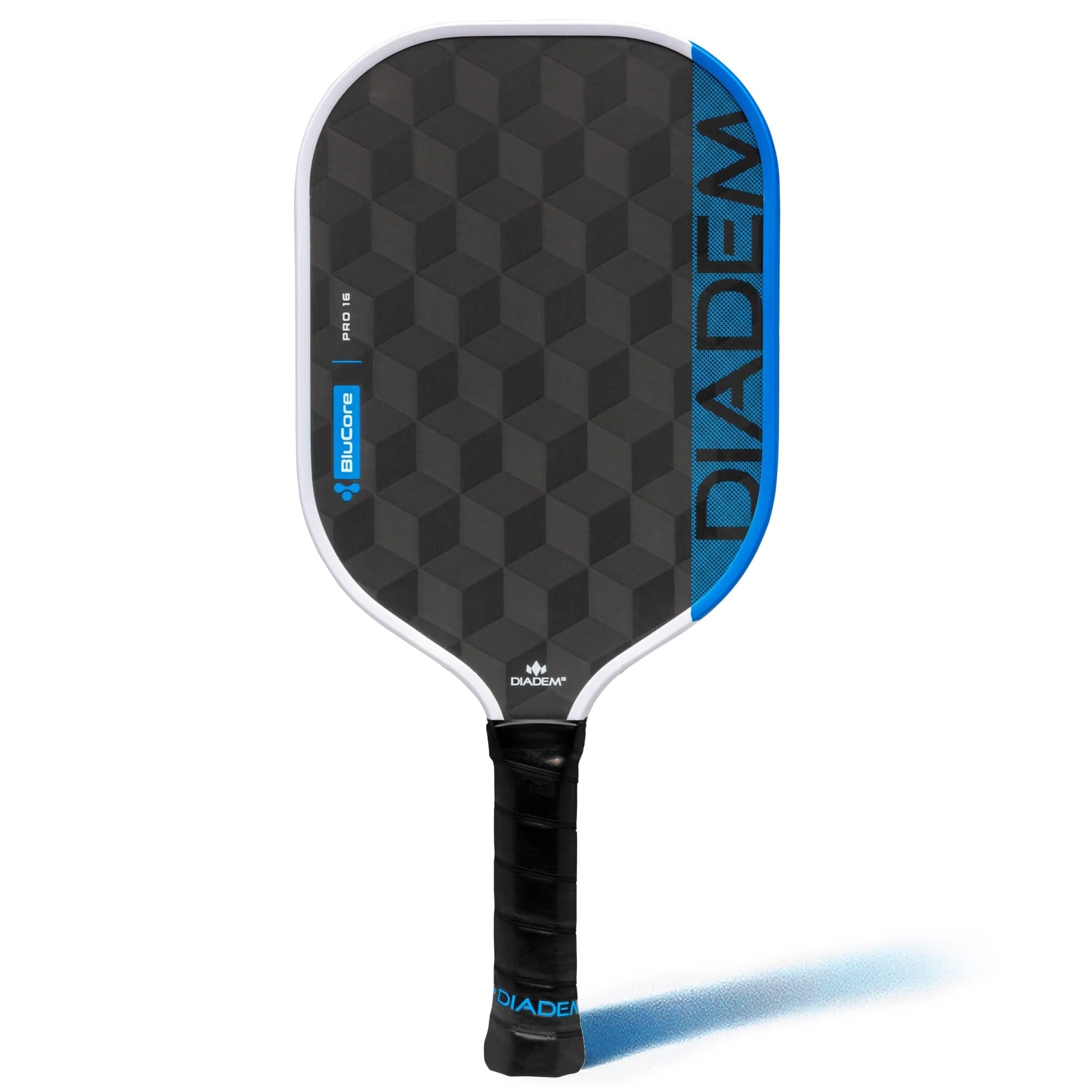 Diadem Edge BluCore Pro Pickleball Paddle | Ultimate Power, Reach, Spin, and Heavy Drives, Extended Reach, 18K Carbon Fiber, PowerSync Foam Core | USAPA Approved (Pro 16mm)