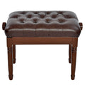 EliteBloom Leather Piano Bench Single Piano Stool Piano Bench with Solid Wood Leg Adjustable Piano Bench Luxury Cushion Height: 46-56Cm,Reddish Brown,Brown