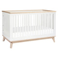 Babyletto Scoot 3-in-1 Baby Crib Convertible to Wooden Toddler Bed, Daybed - GREENGUARD Gold Certified - Easy Assembly, Made of 100% Solid Wood - Includes Toddler Conversion Kit - White/Washed Natural