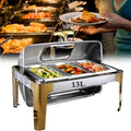 Food Warmer Buffet Server, Electric Chafing Dish Buffet Warmer with Rolling Top, Buffet Server Catering Chafer Warmer (1/3 Pan 13L)