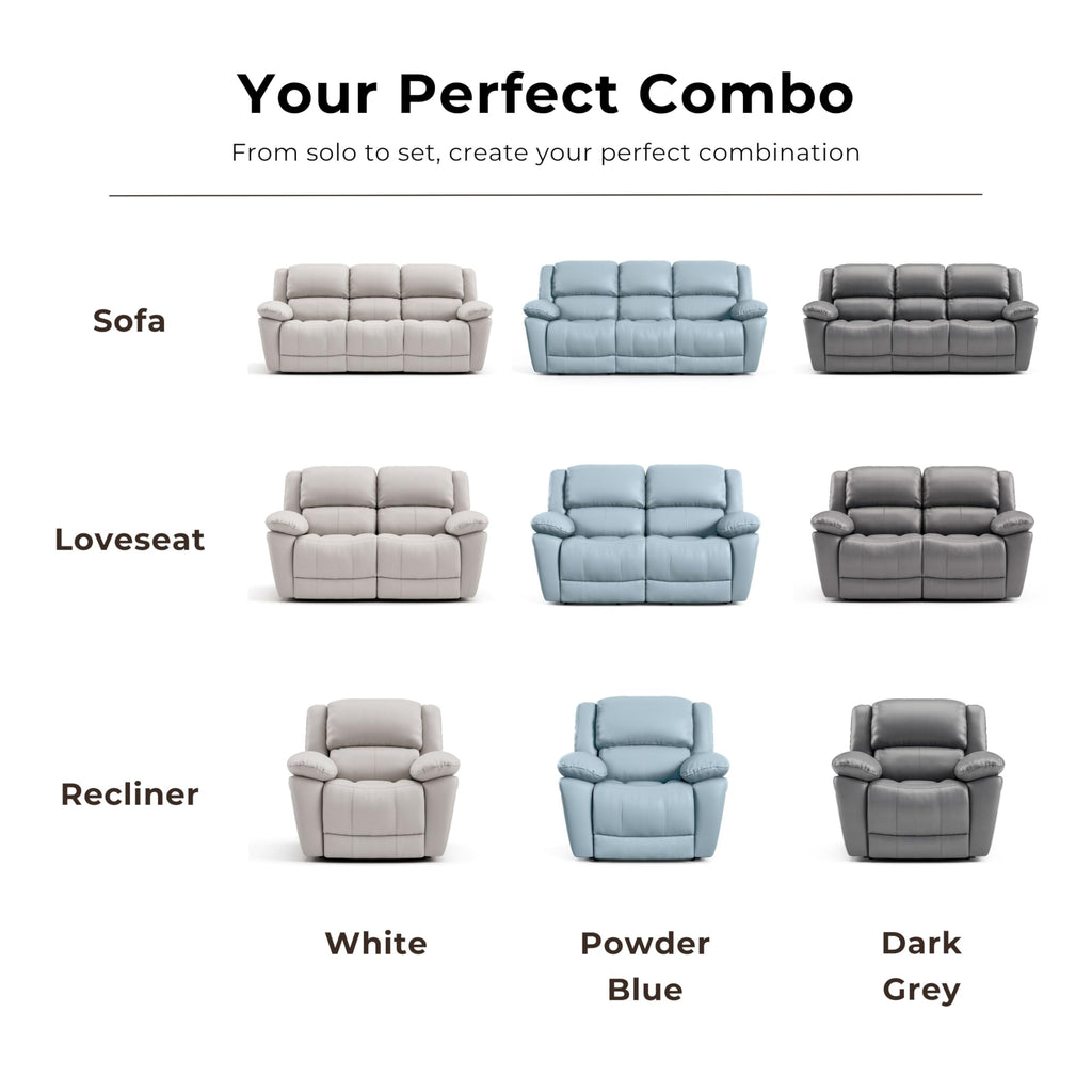 Furniture of America Sorin Modern Leather Recliner Chair with Pillow Armrests and High Density Foam, Reclining Sofa, Comfortable Couch for Living Room, Office, FSC Certified, Dark Gray