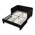 Bellemave Kids Bed with Rails, Full Upholstered Platform BedFrames with Rails and Storage Drawers for Kids, Full Daybed Frame for Boys/Girls/Adults, Black
