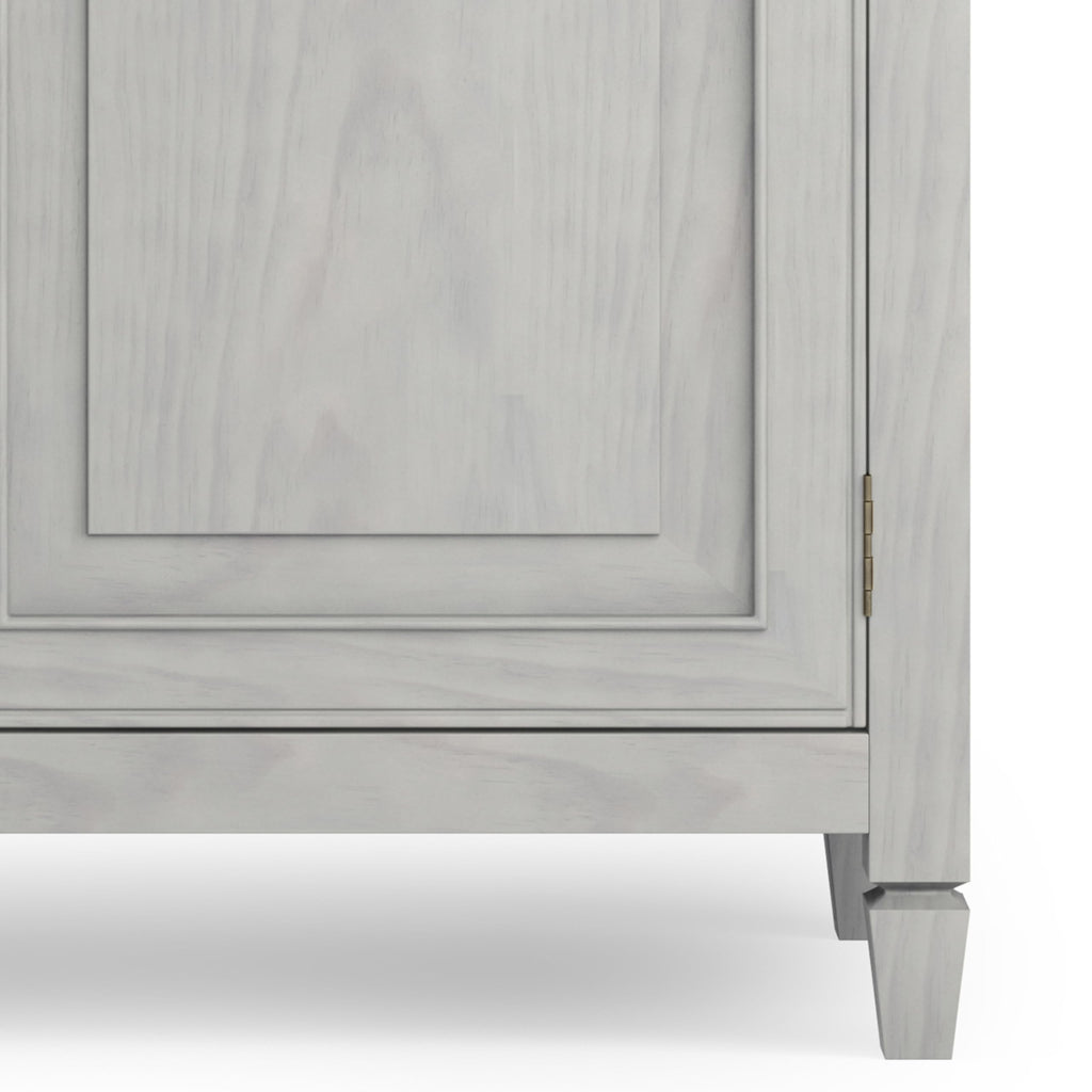 SIMPLIHOME Connaught 40-inch Wide Solid Wood Storage Cabinet in Fog Grey for Entryway, Living Room, Organizer for Hats, Gloves, Shoes, Keys, Slim Design, Traditional Style